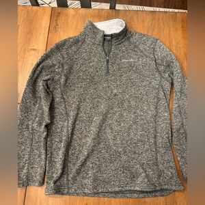 Mens Eddie Bauer Pullover 1/4 Zip Gray Large